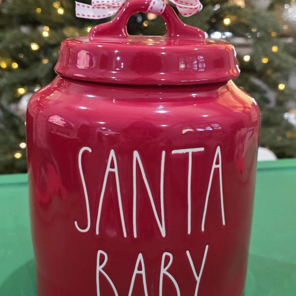 Rae Dunn Red Santa Baby Canister